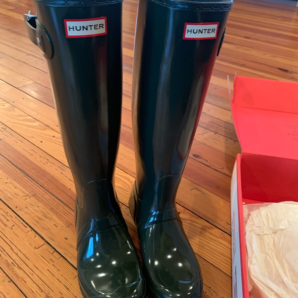 Womens Hunter rain original Boots green size 8